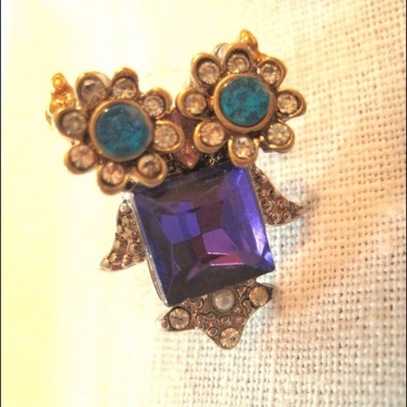 Betsey Johnson Jewelry - Betsey Johnson Purple Owl Stud Earrings